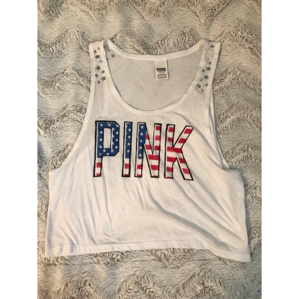 PINK Red white and blue tank